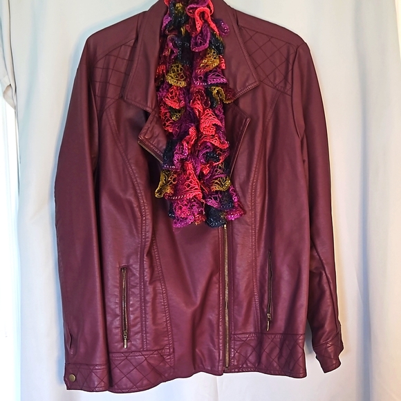 Reitmans Jackets & Blazers - ☆Faux leather Jacket & Scarf incl size 20